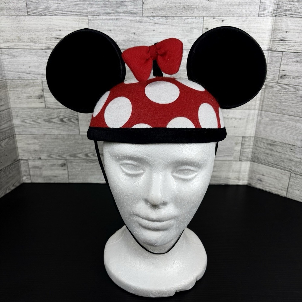 Disney Parks‎ Minnie Mouse Polka Dot w/ Bow Felt Hat - Youth
